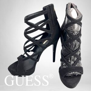 GUESS Kadani Women's Size 7M Black Platform High Heel Sandals